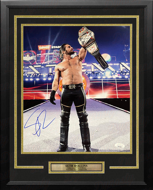 Seth Rollins Money-in-the-Bank Championship Cash-in Autographed Framed WWE Wrestling Photo - for just $229.99! 