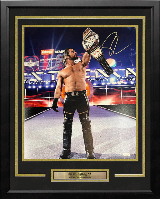 Seth Rollins Money-in-the-Bank Championship Cash-in Autographed Framed WWE Wrestling Photo - for just $229.99! 