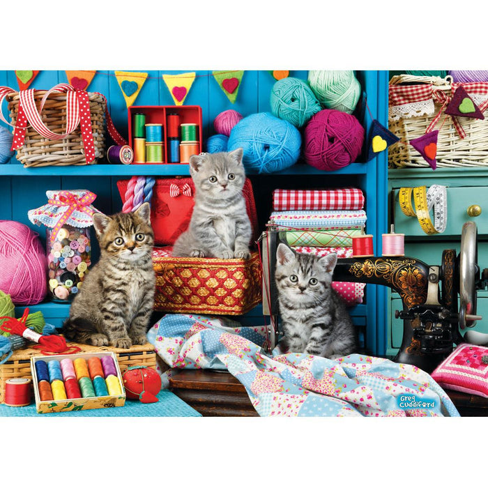 Sewing Room Kittens 48 Connecting Pieces Jigsaw Puzzle Eurographics - for just $19.99! 