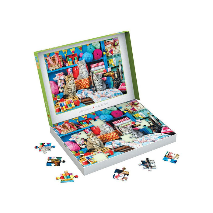 Sewing Room Kittens 48 Connecting Pieces Jigsaw Puzzle Eurographics - for just $19.99! 