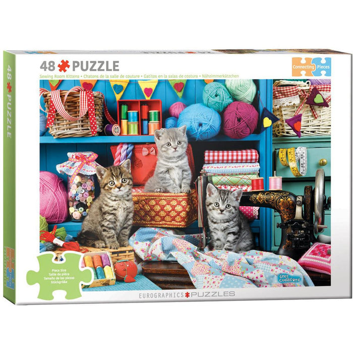 Sewing Room Kittens 48 Connecting Pieces Jigsaw Puzzle Eurographics - for just $19.99! 