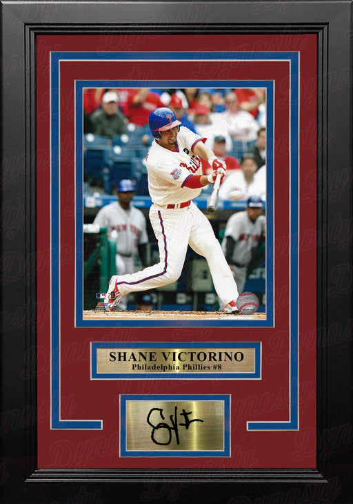 Shane Victorino in Action Philadelphia Phillies 8" x 10" Framed Baseball Photo with Engraved Autograph - for just $79.99! 