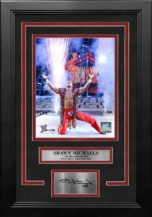 Shawn Michaels Pyro Entrance 8" x 10" Framed WWE Wrestling Photo with Engraved Autograph - for just $79.99! 