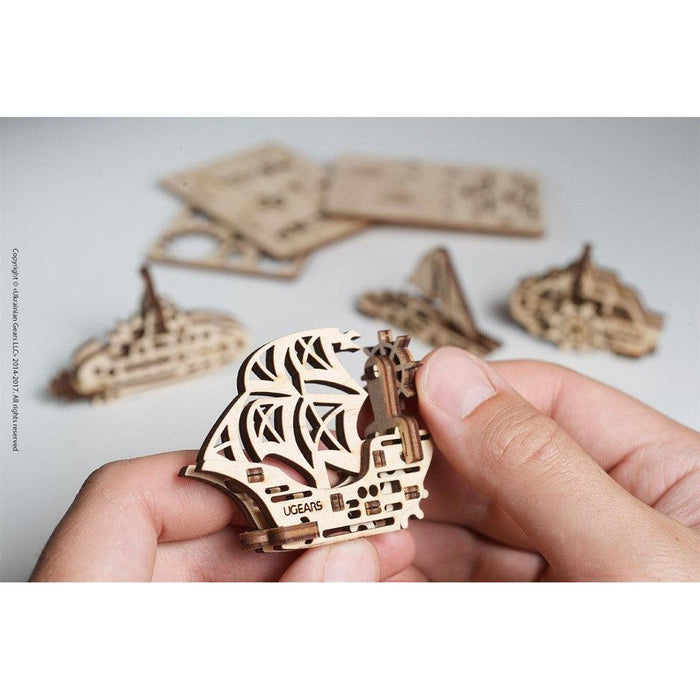 Ship Fidgets Set of 4 3D Wood Model Kit UGEARS - for just $13.99! 