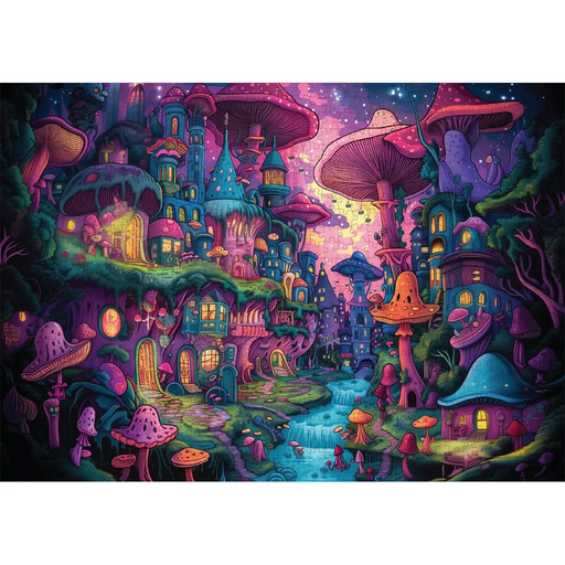 Shroomopolis 1000 Piece Jigsaw Puzzle Trippy - for just $19.99! 