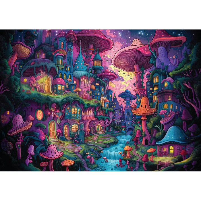 Shroomopolis 1000 Piece Jigsaw Puzzle Trippy - for just $19.99! 
