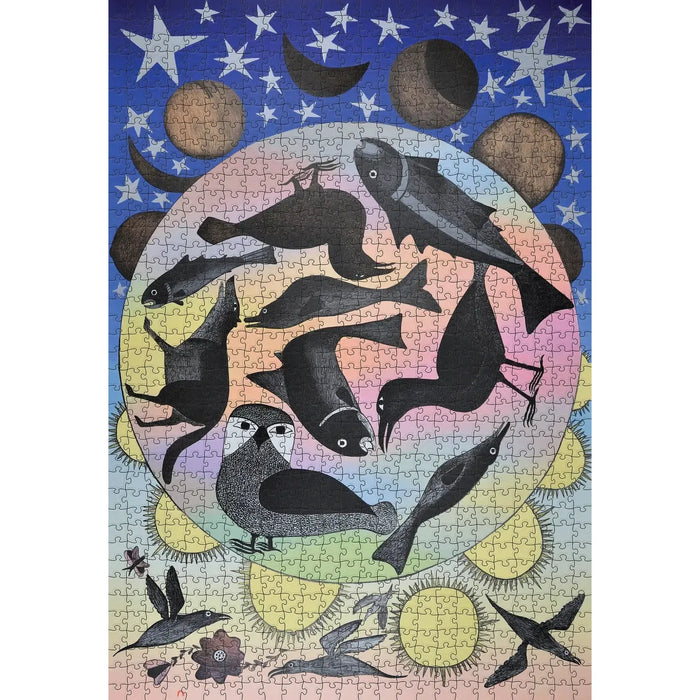 Siilavut, Nunavut by Kenojuak Ashevak 1000 Piece Jigsaw Puzzle Pomegranate - for just $24.99! 