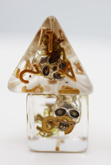 Silver Pirate Skull RPG Dice Set - for just $16.99! 