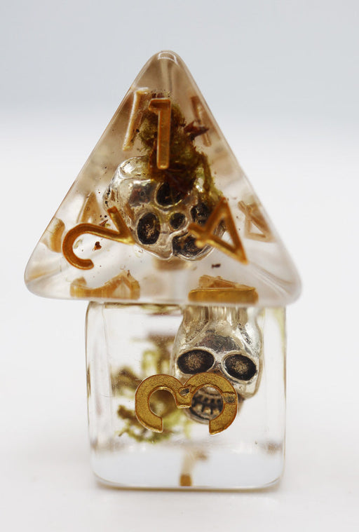 Silver Pirate Skull RPG Dice Set - for just $16.99! 