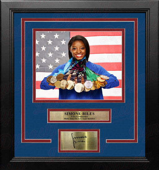 Simone Biles Gold Medals 8" x 10" Framed Olympics Photo with Engraved Autograph - for just $79.99! 