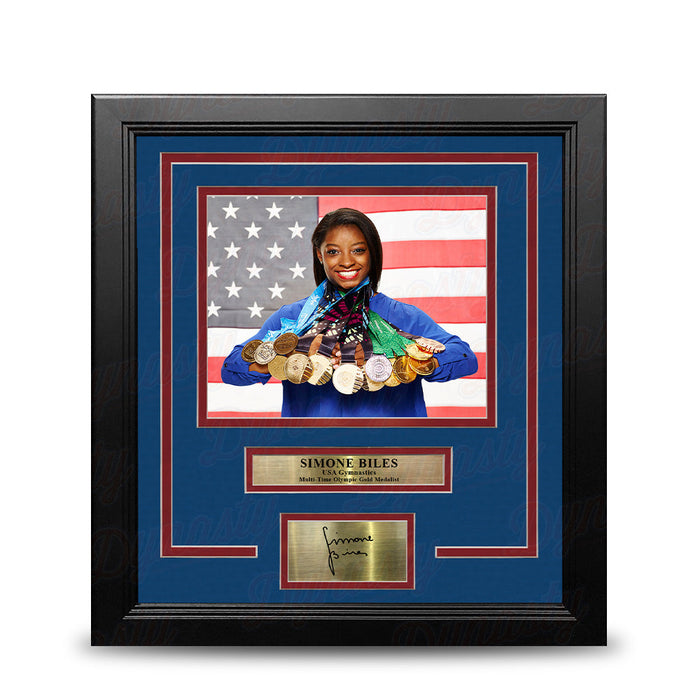 Simone Biles Gold Medals 8" x 10" Framed Olympics Photo with Engraved Autograph - for just $79.99! 