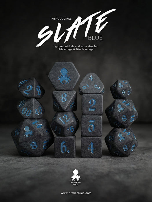 Kraken Slate 14 pc Slate TTRPG Dice Set - for just $24.95! 