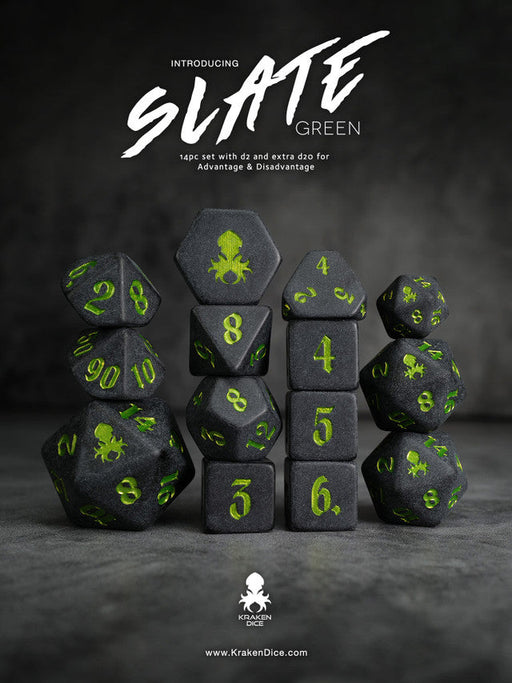 Kraken Slate 14 pc Slate TTRPG Dice Set - for just $24.95! 