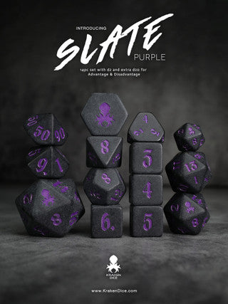 Kraken Slate 14 pc Slate TTRPG Dice Set - for just $24.95! 