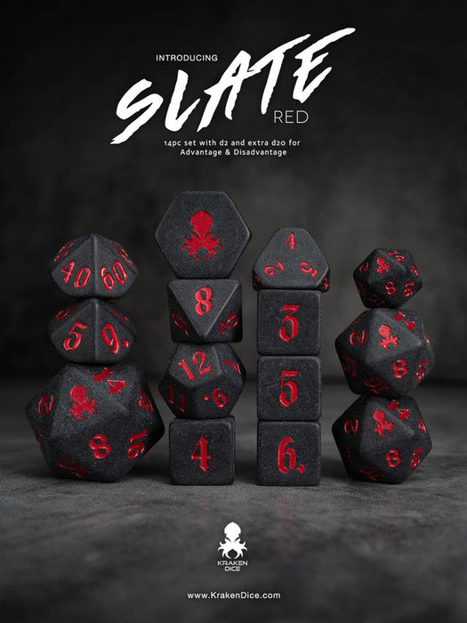 Kraken Slate 14 pc Slate TTRPG Dice Set - for just $24.95! 