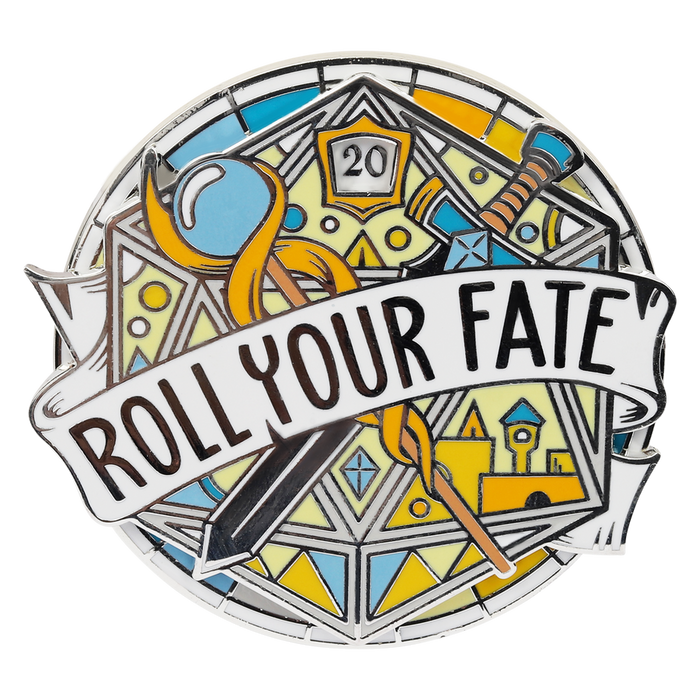 Enamel Pin: Roll Your Fate D20 Large Spinner - for just $14.99! 