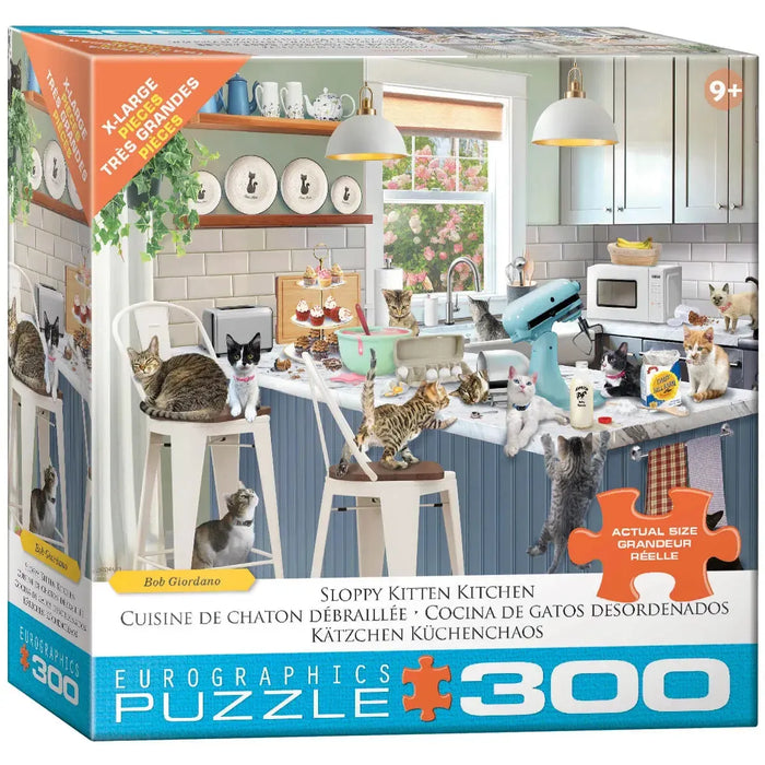 Sloppy Kitten Kitchen 300 Piece Jigsaw Puzzle Eurographics - for just $17.99! 