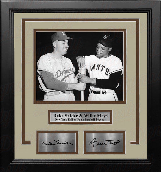 Duke Snider and Willie Mays 8x10 Framed New York Baseball Photo with Engraved Autographs - for just $79.99! 