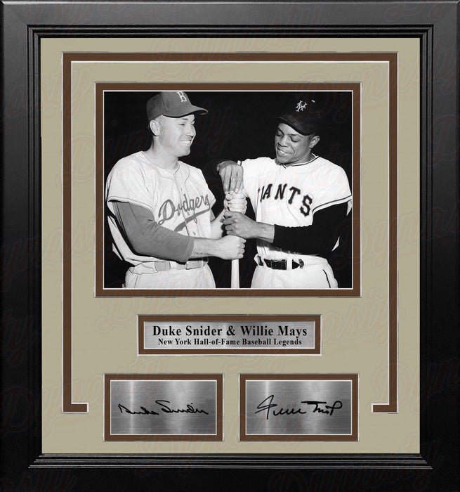Duke Snider and Willie Mays 8x10 Framed New York Baseball Photo with Engraved Autographs - for just $79.99! 