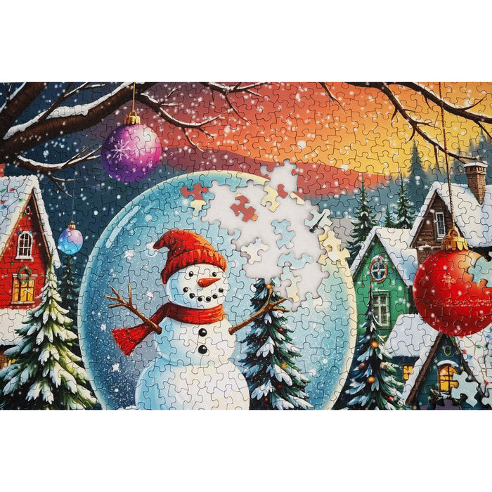 Snowman Snow Globe 1000 Piece Jigsaw Puzzle Springbok - for just $19.99! 
