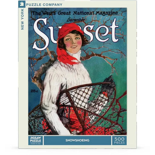 Snowshoeing Sunset Magazine 500 Piece Jigsaw Puzzle NYPC - for just $26.99! 