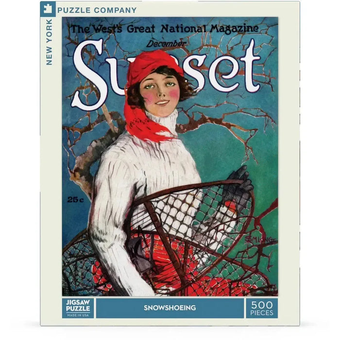 Snowshoeing Sunset Magazine 500 Piece Jigsaw Puzzle NYPC - for just $26.99! 