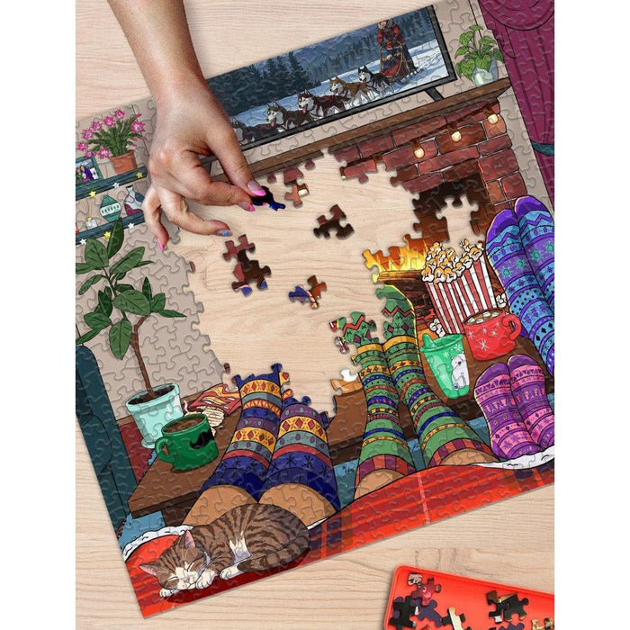 Snuggle Season 500 Piece Jigsaw Puzzle Springbok - for just $17.99! 