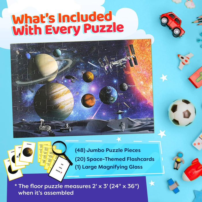 Solar System Spy 48 Piece Floor Jigsaw Puzzle with Flashcards & Magnifying Glass - for just $19.99! 