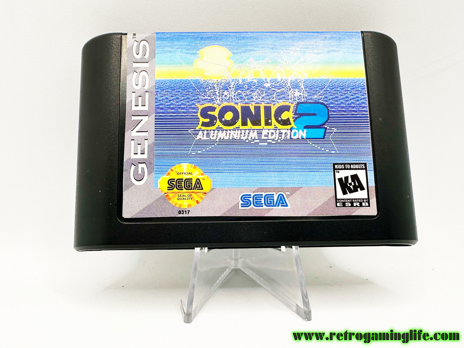 Sonic 2 Aluminium Edition Sega Genesis Reproduction Video Game Cart - for just $19.99! 