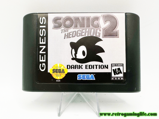 Sonic the Hedgehog 2 Dark Edition Sega Genesis Reproduction Video Game Cart - for just $19.99! 