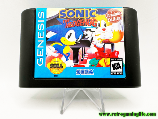 Sonic the Hedgehog Christmas Edition Sega Genesis Reproduction Video Game Cart - for just $19.99! 