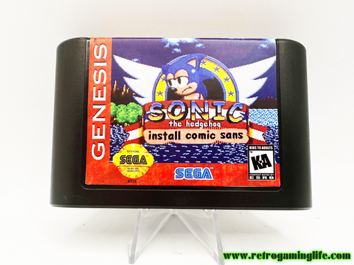 Sonic Install Comic Sans Sega Genesis Reproduction Video Game Cart - for just $19.99! 