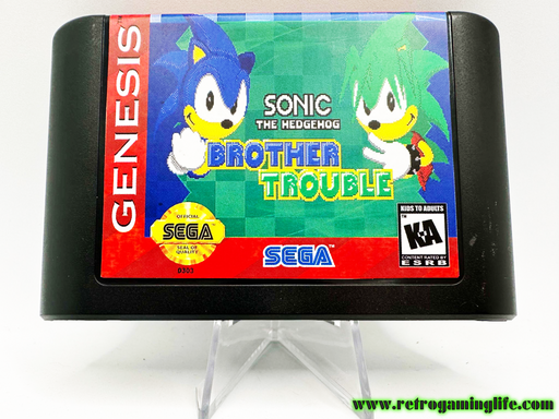 Sonic the Hedgehog Brother Trouble Sega Genesis Reproduction Video Game Cart - for just $19.99! 