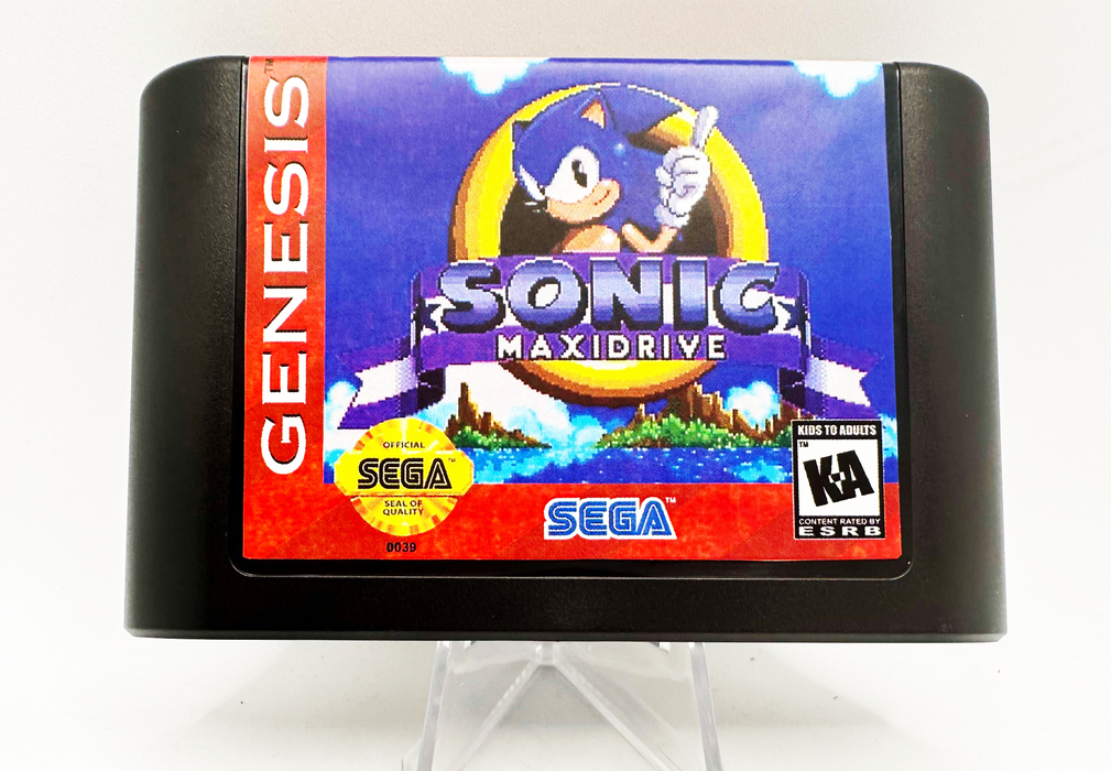 Sonic Maxidrive Sega Genesis Reproduction Video Game Cart - for just $19.99! 