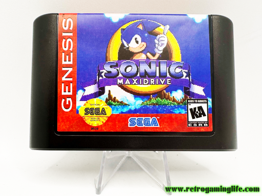 Sonic Maxidrive Sega Genesis Reproduction Video Game Cart - for just $19.99! 