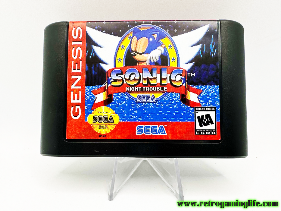 Sonic Night Trouble Sega Genesis Reproduction Video Game Cart - for just $19.99! 