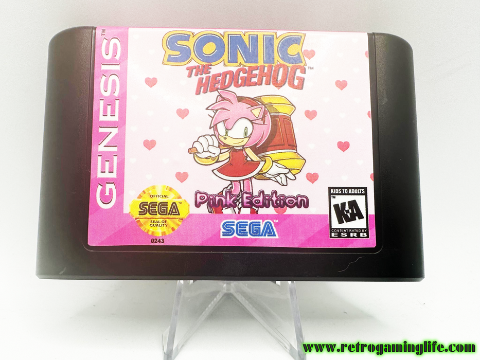Sonic the Hedgehog Pink Edition Play as Amy! Sega Genesis Repro Game Cart - for just $19.99! 