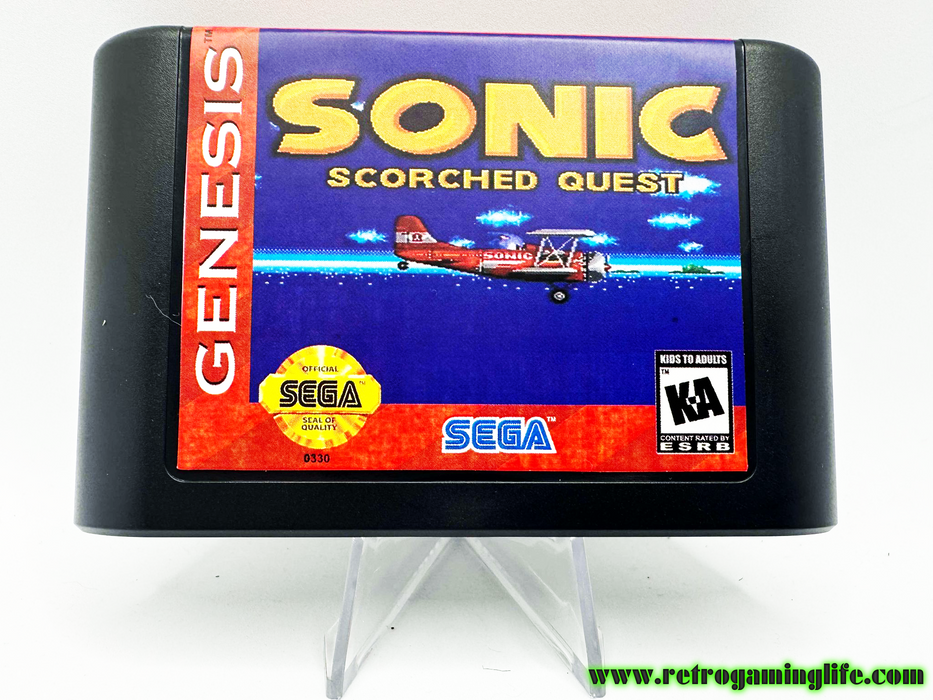 Sonic Scorched Quest Sega Genesis Reproduction Video Game Cart - for just $19.99! 