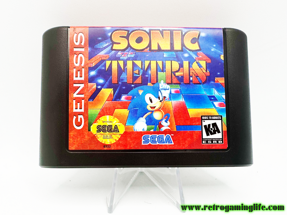 Sonic Tetris Sega Genesis Reproduction Video Game Cart - for just $19.99! 