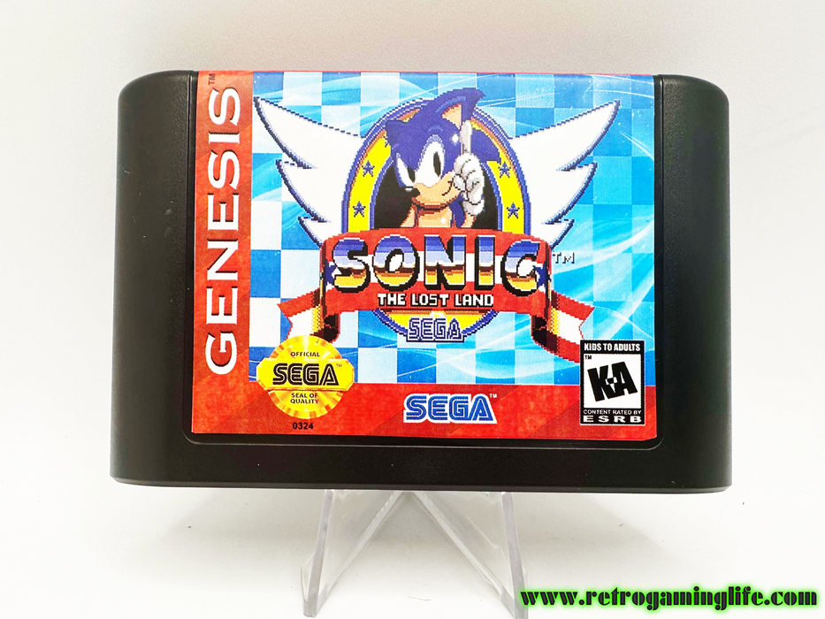 Sonic the Lost Land Sega Genesis Reproduction Video Game Cart - for just $19.99! 