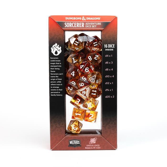 D&D Adventure Dice Set - Sorcerer Edition | Orange 16pc Collection - for just $24.99! 