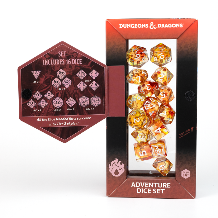 D&D Adventure Dice Set - Sorcerer Edition | Orange 16pc Collection - for just $24.99! 
