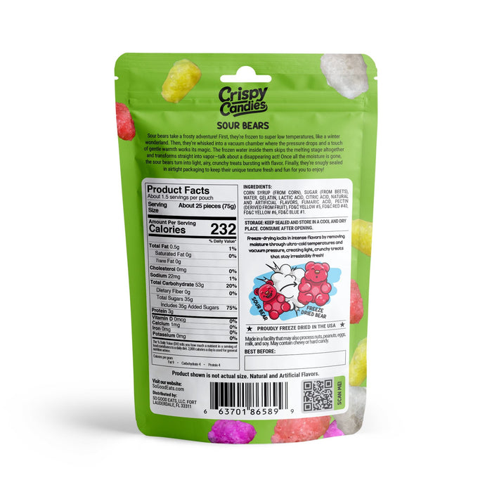 Crispy Candies - Sour Bears Freeze Dried Candy 114g - for just $9.99! 
