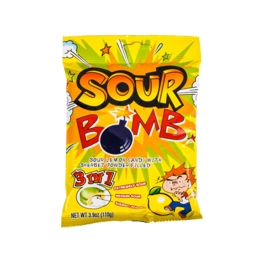 Sour Bomb 3 in 1 Sour Lemon Candy with Sherbet Powder Filled(Thailand) - Premium  - Just $2.99! Shop now at Retro Gaming of Denver