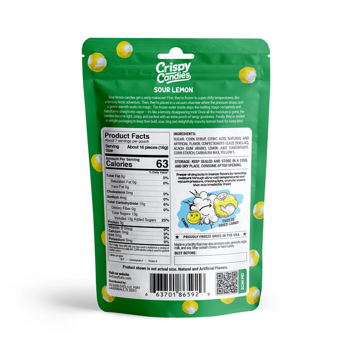 Crispy Candies - Sour Lemon Freeze Dried Candy 114g - for just $9.99! 