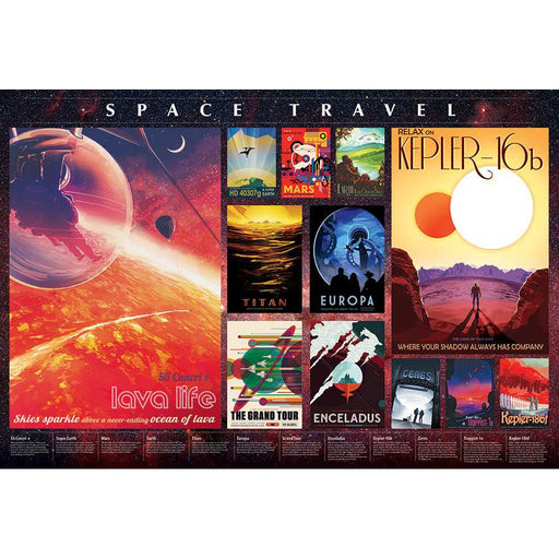 Space Travel Posters 2000 Piece Jigsaw Puzzle Cobble Hill - for just $29.99! 