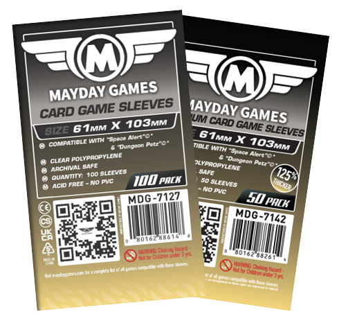 "Space Alert" & "Dungeon Petz" Compatible Card Sleeves (61x103mm) Standard 7127 or Premium 7142 - for just $4! 