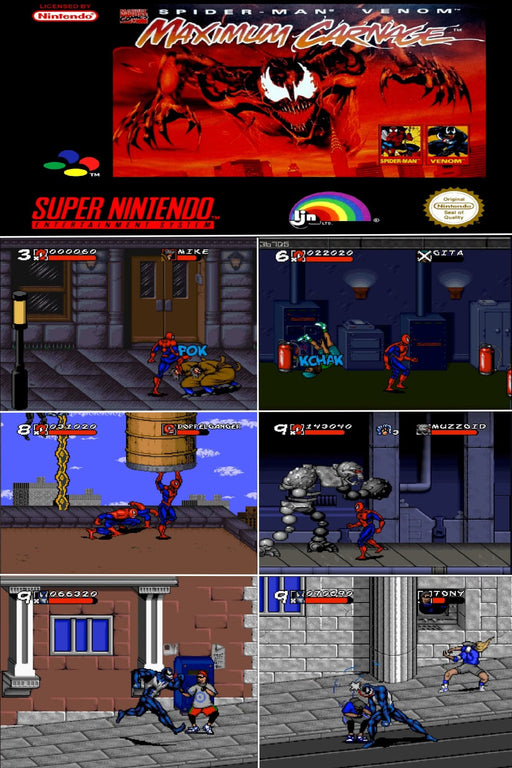 Spider-Man and Venom Maximum Carnage SNES Video Game Super Nintendo 1995 - for just $22.99! 