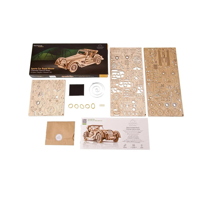Sports Car Rapid Mouse 3D Wood Model Kit UGEARS - for just $36.99! 