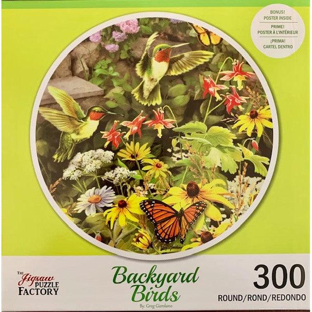 Spring Garden Backyard Birds 300 Piece Round Jigsaw Puzzle Leap Year - for just $14.99! 